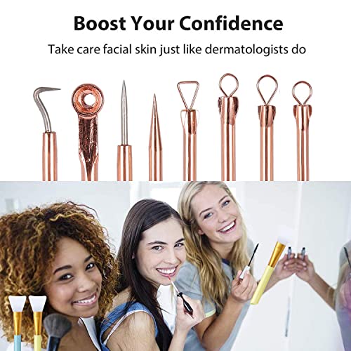 4Pcs Blackhead Remover Comedone Extractor ,With Free 2Pcs Silicone Face Mask Brushes,For Facial Mud Mask, Clay, Body Lotion And Body Butter. #TOP6