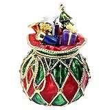 Generic Christmas Trinket Box Hand Painted Enameled Hinged Jewelry Box Decorative Gift Box Jewelry R