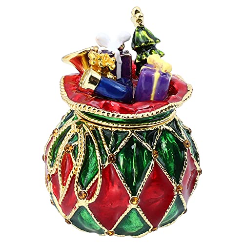Generic Christmas Trinket Box Hand Painted Enameled Hinged Jewelry Box Decorative Gift Box Jewelry Ring Holder Box Christmas Xmas Table Centerpieces Favors, 5.8X4Cm, As Shown, 26Gyxfx2Kdk80210Ty4 #TOP7
