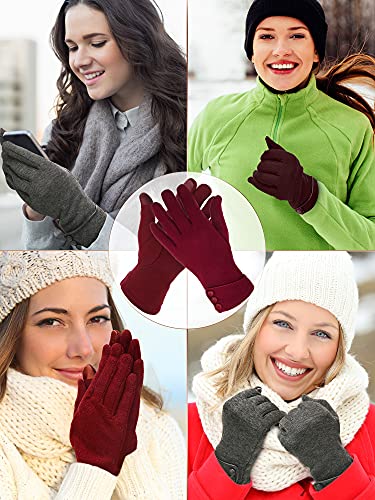 Image of Patelai 3 Pairs Womens Gloves Winter Touchscreen Texting Phone Windproof Gloves Warm Fleece Lined Cold Weather
