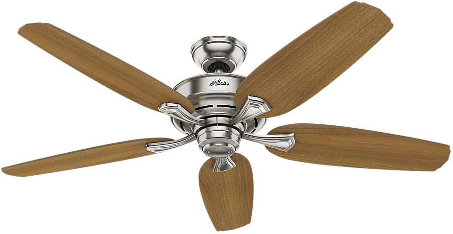 Channing 54 inch Hunter LED Indoor Easy Install Brushed Nickel Ceiling Fan with Hunter Express feature set