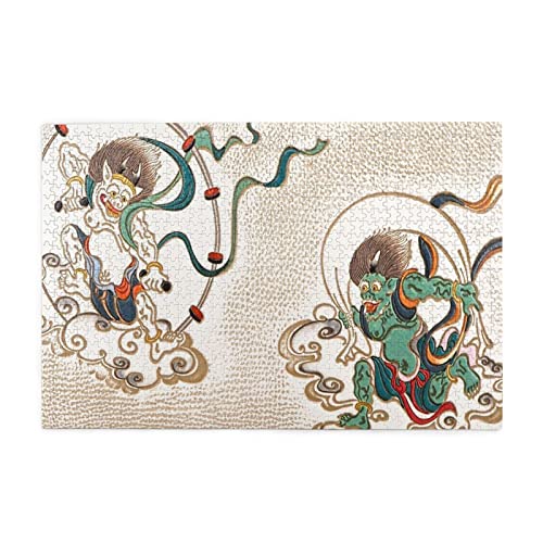 雷神 風神 1000ピース 75x50cm 人気 キャラクター グッズ 初心者向け ギフト プレゼント Uv環境に優しい上質なプリント 紙質原図パズル おもちゃコレクション おしゃれ 人気 壁飾り 飾り物 益智減圧 知育玩具 学生 大人 誕生日