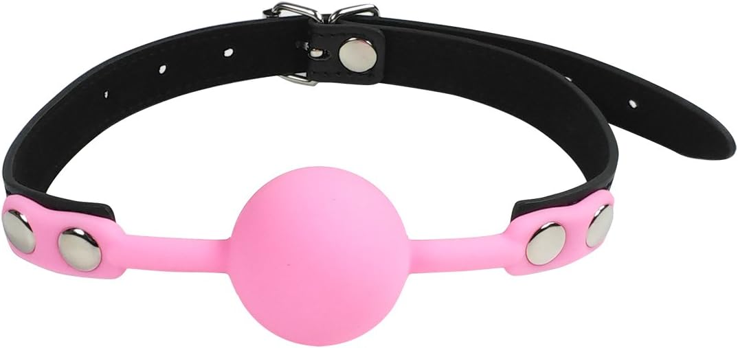 Bondage Toys Open Mouth Silicone Ball Gag for Sex, BDSM Bondage Restraints Sex Gag Muzzles (Purple-1)