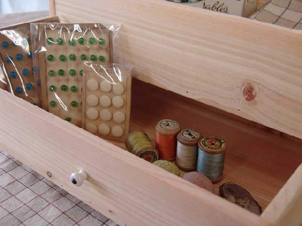 Amazon | 工具箱 ツールボックス 無塗装白木 37×24×30cm ソーイング