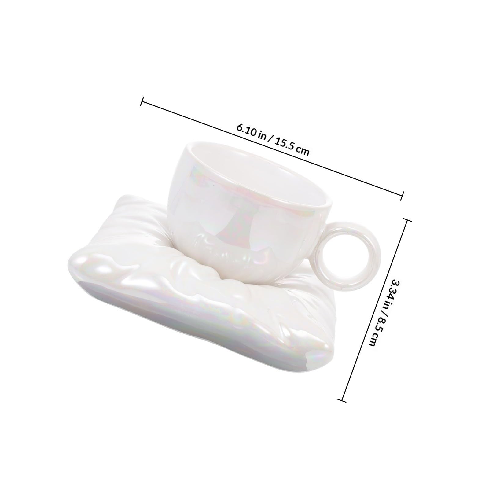 ULTECHNOVO Juego de Tazas de Café de Cerámica Platillo, Diseño Creativo y Estilo Encantador, Adecuado para Oficina y Café, Set de 1