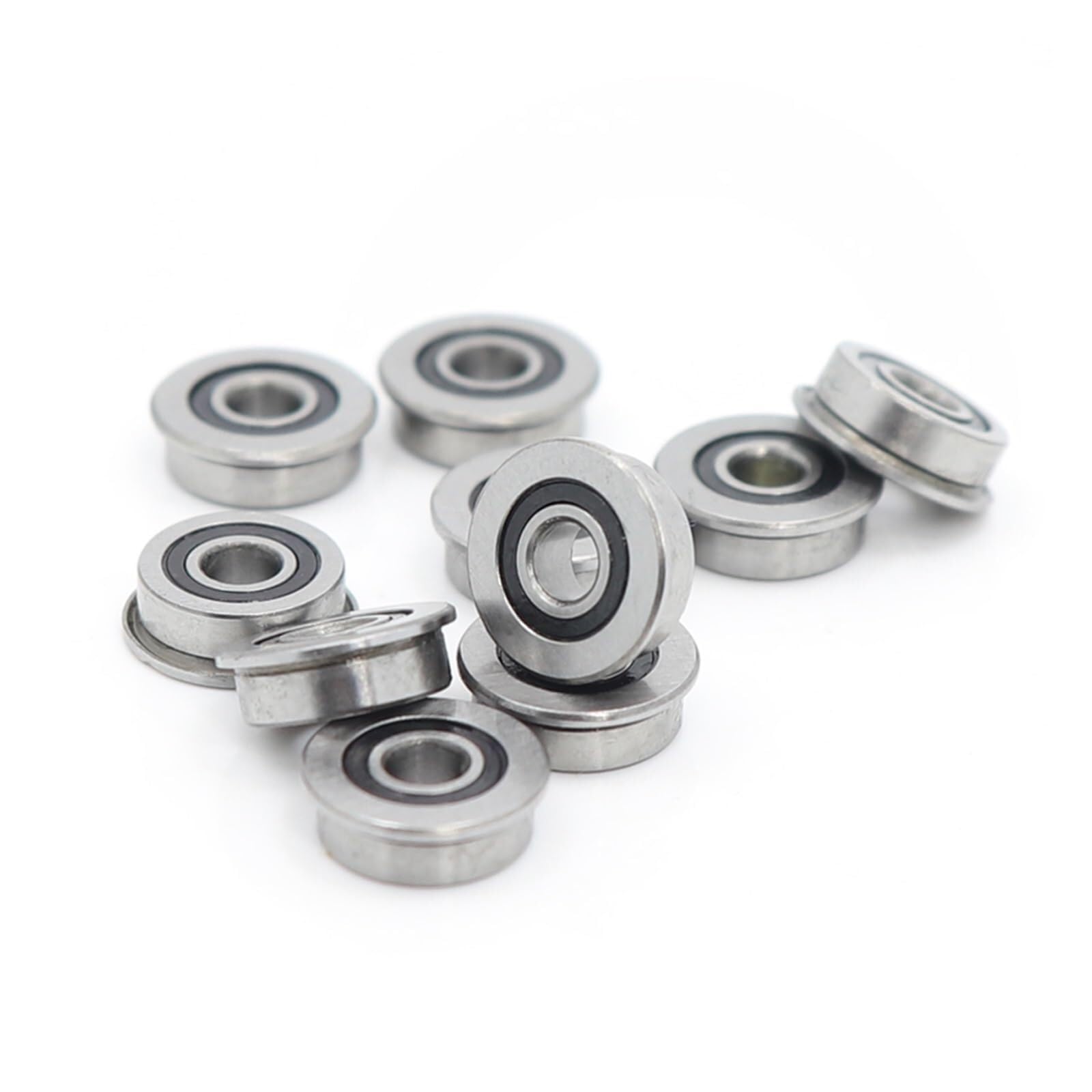 Gqnblvhzupdm One Color Industrial Shaft Bearings, Mf83-2Rs Bearing 3X8x3mm (10 Pcs) Abec-1 Miniature Flanged Mf83rs Ball Bearings Rf-830Dd