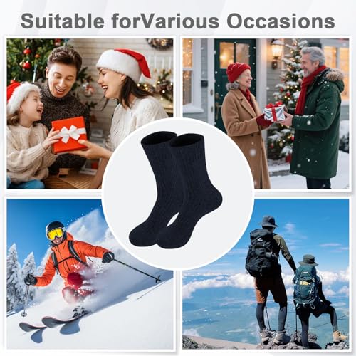 Image of CHAO RAN 3 Pairs Mongolia Wool Cashmere Socks for Men Winter Warm Male Socks Thick Soft Dress Crew Socks