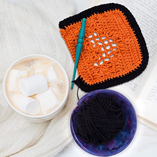 Image of Handcrafted Resin Yarn Bowl, Knitting Resin Storage Bowl, Crochet Kit Organizer. (Purple)