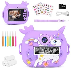 GuKKK Kinderkamera Sofortbildkamera mit 32G TF Karte