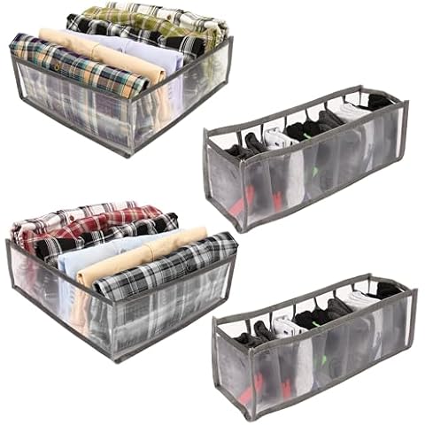 Kurtzy 4 Pack Clothes Storage Organisers Cover