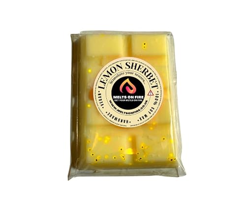 Lemon Sherbet Wax Melts - Snap Bars - Soy Wax Melts 25g - Highly Scented for Oil Burner - Vegan & Cruelty Free - Soy Wax - Home Fragrance