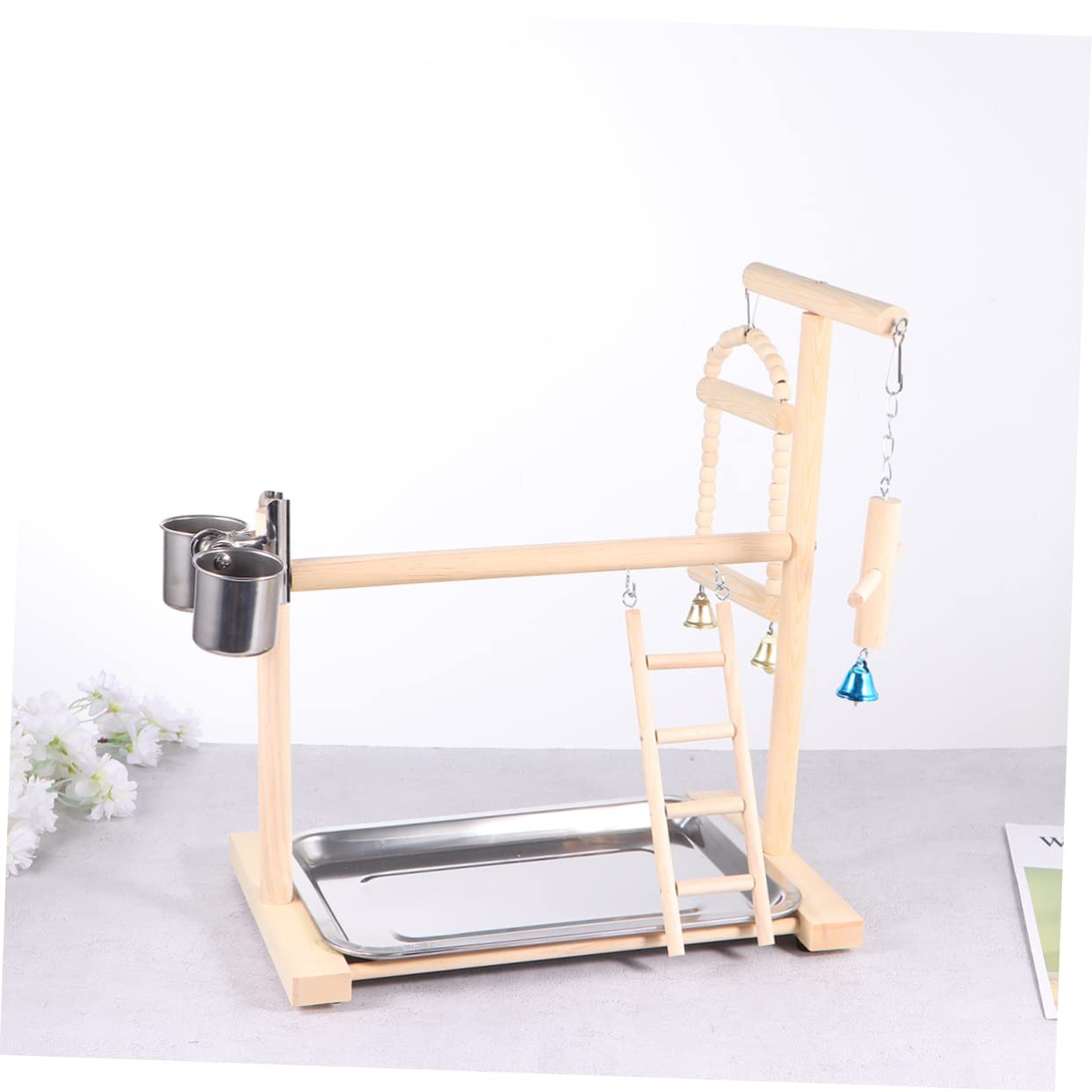 ifundom Hängendes Papageienspielzeug Bewegung Papageienschaukel für Fördert Balance Beige Zufällige Farbe Wellensittiche Nymphensittiche