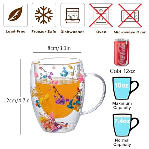 Taza de café de vidrio doble pared 10 onzas NBHUZEHUA miniatura 4