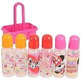 Disney Minnie Mouse 6 Piece Bottles in a Caddy, Pink