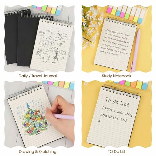 Carnet à spirale A6 bloc-note pages blanches pour école bureau - 6