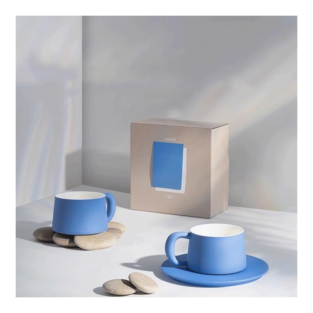 Ceramiczny kubek do kawy Blue Coffee Cup Ceramic Office Brewing Cup Home Milk Tea Instant Coffee Cup 10.1 Oz (300ml) Breakfast Milk Cup Filiżanki kawy