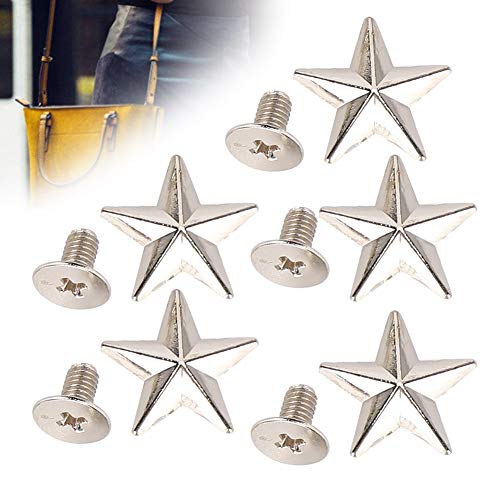 30 Sets Star Studs Star Rivets Screw Zinc Alloy 14Mm Star Studs And Spikes Metal Leather-Craft Diy For Shoes Bags Clothing Decoration(Silver) #TOP4