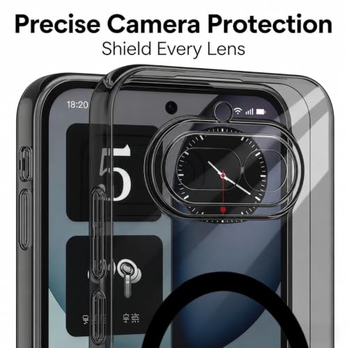Image of Elzzi Anti Scratch Semi Translucent Cover for Nothing 4A Case, Premium PC + TPU Magnetic Phone Cases Drop Proof, Compatible with Magsafe Slim Never Yellowing Shockproof