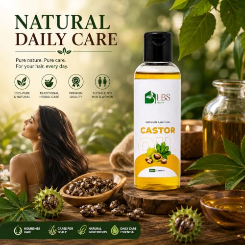 Image of Pure Castor Oil 100% Extra Virgin Cold Pressed | Natural Carrier Oil for Hair, Scalp & Skin Care | Deep Moisturizing Hair Oil for Dry & Healthy Looking Hair | 100ml (Pack of 3)