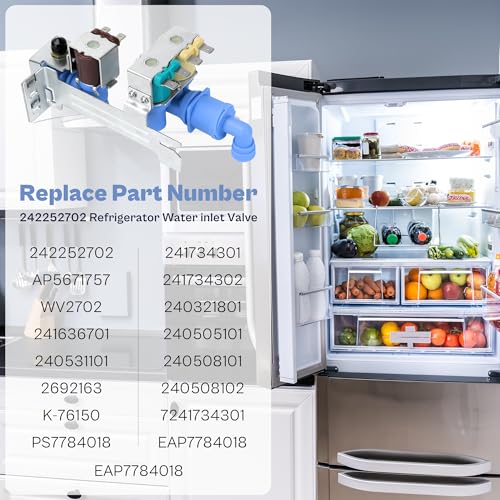 242252702 240531101 Refrigerator Water Inlet Valve Fit for Frigidaire, Kenmore, Electrolux, Crosley Refrigerator Parts, Replace 240505101 240505102 240508101 240508102 241734301 240321801 LUXRILIX