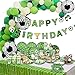 YiiiGoood Fussball Geburtstagsdeko Jungen Fußball Zubehör mit Tischdecke, Serviette, Happy Birthday Girlande Luftballons Football Kuchendeko Fussball Geburtstag Deko für Kindergeburtstag Junge