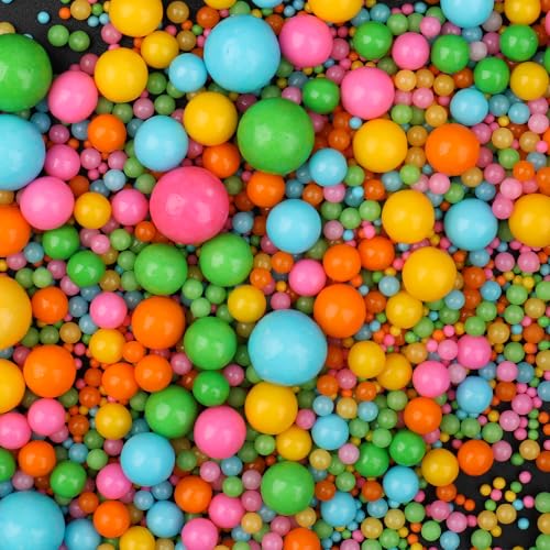 Image of Rainbow Sprinkles, 130g /4.6oz Pearl Sprinkles for cake decorating, Edible Sugar Candy Pearls for Baking, Cookie Decorations and Cupcake Toppings, Wedding Party Supplies