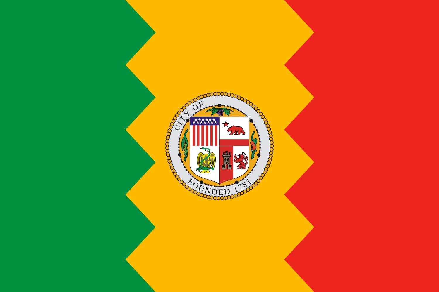 Duża flaga miasta Los Angeles bez tekstu mówiącego Los Angeles