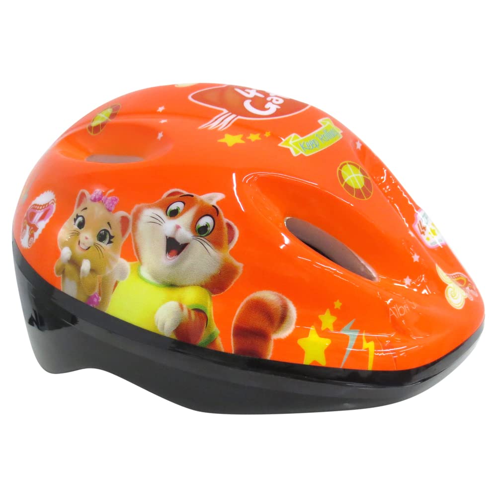 albri Helm 44 Katzen Fahrrad und Skate Deluxe 52-56 cm TÜV-/GS-geprüft, Schutzhelm Fahrrad Unisex Kinder, orange, Größe 51-56 cm Sport &
