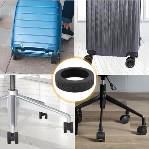 Image of PALAY 8 Pcs Luggage Wheel Silicone Protector Cover, Silent Wheel Cover