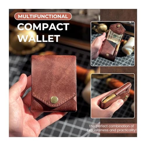 Slim and simple men's wallet, multifunctional small wallet with built-in pen slot, suitable for daily commuting, business and travel(Brown-1pcs)4