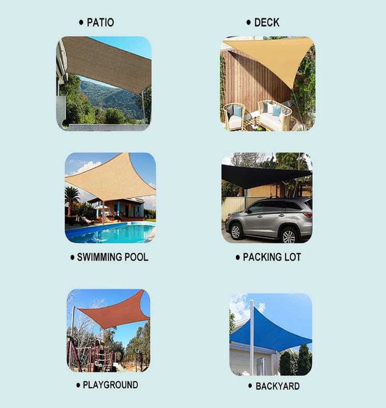 HDPE Stripes Pattern Fabric Cotton Webbing Shade Sails|85-90% Sun & UV Protection|Outdoor Canopy for Balcony, Terrace, Garden & Parking Area (Green&White, 15 X 7 Feet) Piece of 1