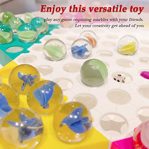 Barelove 200 pcs 9/16 inch Clear Multi Colors Filling Vase Glass Marbles (Multi)