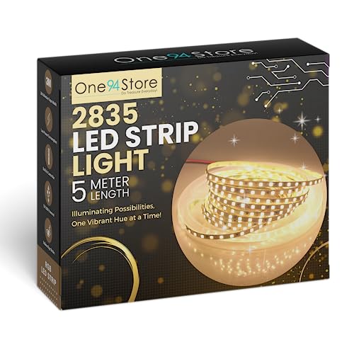 Image of One94Store LED Strip Light 2835 Cove Ligh 5 Meter Strip Light Fall Ceiling Light for Diwali, Chritmas Decoration with Adaptor /Driver Warm White (Pack of 1,120 LED /Meter)