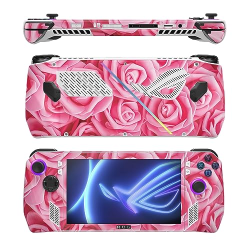 Image of MightySkins Skin Compatible with Asus ROG Ally - Super Pink Roses | Protective, Durable, and Unique Vinyl Decal wrap Cover | Easy to Apply, Remove, and Change Style