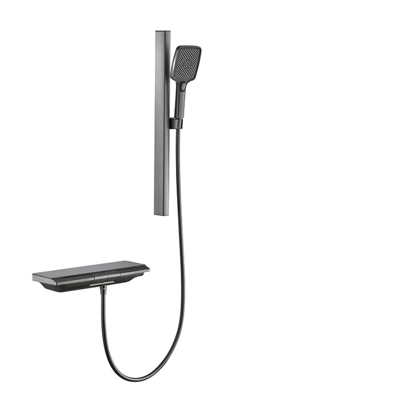 Fanjubei Simple Bullet Ash Bathroom Simple Shower And Shower Set, Hot And Cold Bathtub Faucet, Simple Hot And Cold Gun Gray