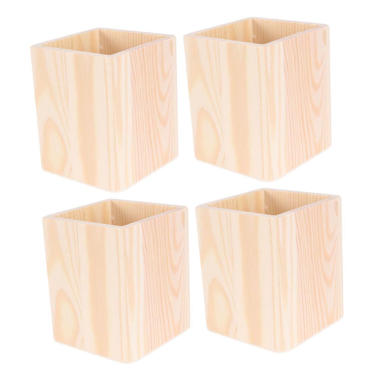 PRETYZOOM 16 Pz Barile di stoccaggio in legno organizer da scrivania con penna porta pennelli per trucco portamatite portapenne tazza della penna Portaspazzole porta di legno