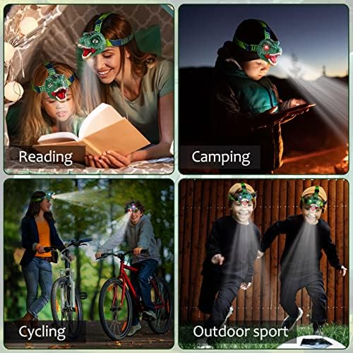 Kabeila Headlamp for Kids,Dinosaur Headlamp Kids Flashlights for Boys Girls Toddlers T-Rex LED Headlight Outdoor Dino Toys for Kids Ages 3 4 5 6 7 8 Head Lamp Camping Gear Reading Hiking Essentials 7 51pi0va2SmL. AC