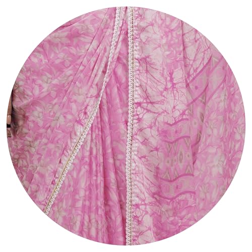 Image of MIRCHI FASHION Women Saree Floral Print Chiffon | Lightweight Festive Occasion Sari for Farewell and Functions with Unstitched Blouse Piece