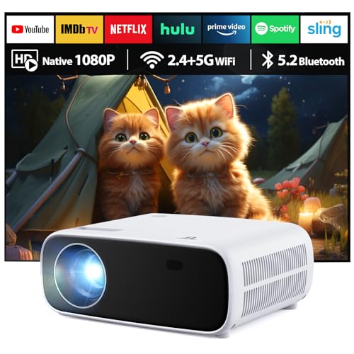 Wielio 2025 Nouveau vidéoprojecteur, retroprojecteur Bluetooth et WiFi, projecteur Haute luminosité 18000 lumens, supporte 4K, Taille de Projection 30-200 Pouces, Compatible avec iOS/Android (Noir)