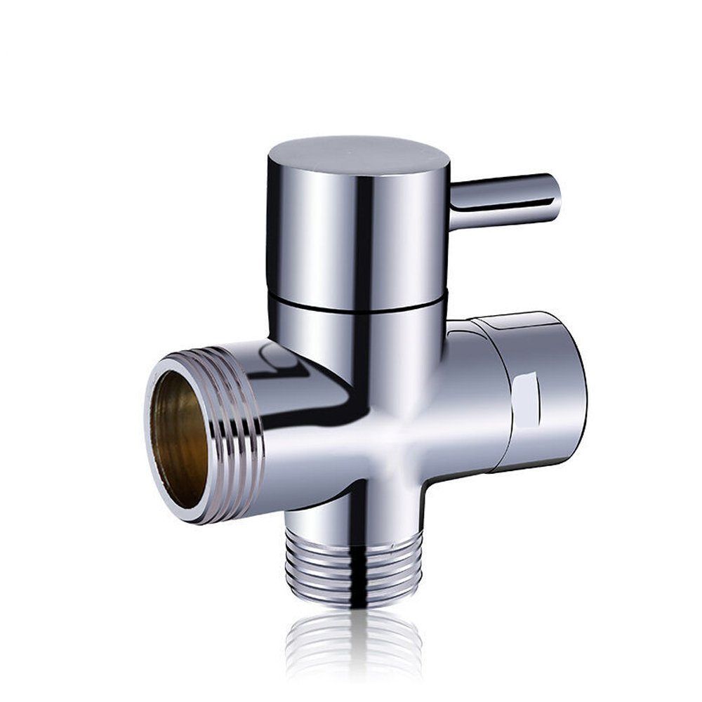 SIEYES 3-Way Shower Diverter Valve for Bathroom Kitchen Sink Faucet,Solid Brass Flow Control Splitter with Chrome Polished,Universal 1/2 Inch IPS Water Segregator Showering Components