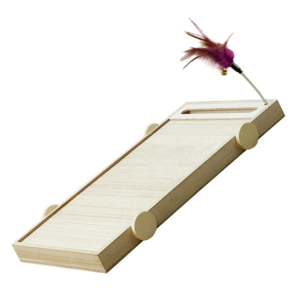 ERINGOGO Tiragraffi per Gatti in Legno, Gioco con Teaser, Board Creativo | Accessori per Animali Domestici, Mantiene Attivo Gatto, Adatto alla Sezione Pet Supply