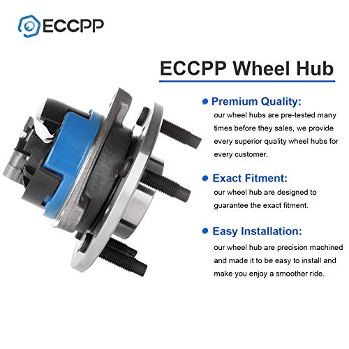 Eccpp 2 Pcs Wheel Hub And Bearing Assembly Front 513137 Fit Chevy Malibu Classic Pontiac Grand Am Oldsmobile Alero Cutlass 1997-2005 With Abs 5 Lugs Wheel Bearing Hubs #TOP2