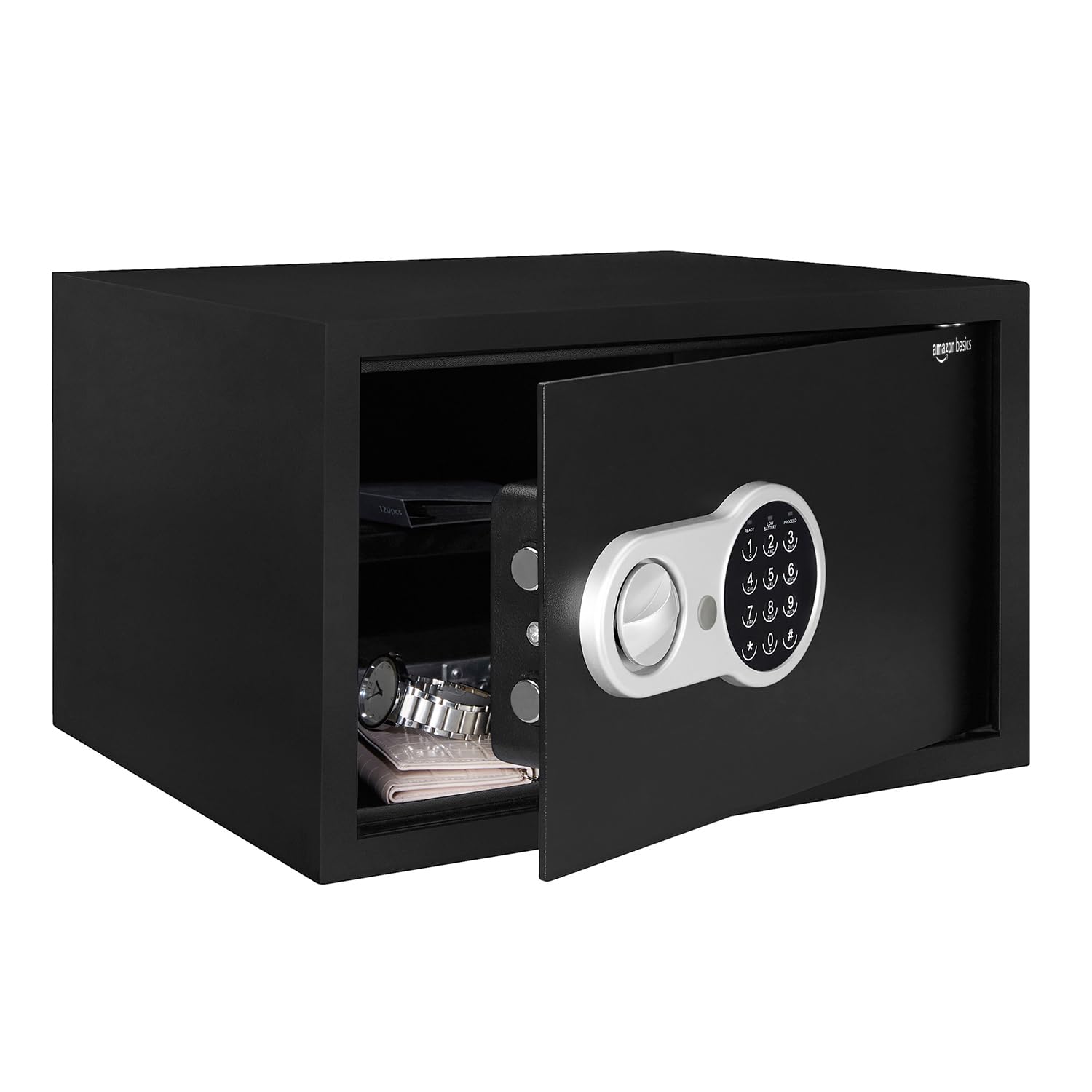 Amazon Basics Security Safe with Programmable Electronic Keypad | Net Volume 39L (Black)