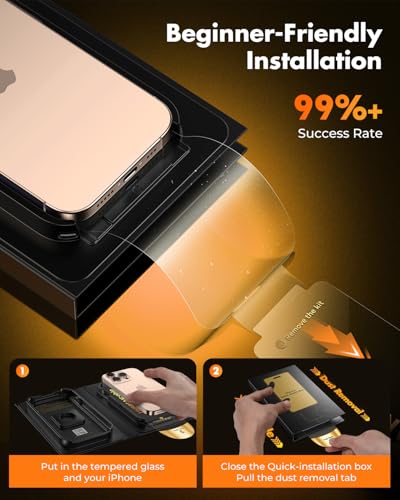 Image of UNBREAKcable for iPhone 16 Pro Max Screen Protector [Quick-Installation Box] 3-Pack 9H+ Hardness Shatterproof Tempered Glass [99.99% HD Clear] [Case Friendly] [Bubble Free] for iPhone 16 Pro Max 6.9 inch