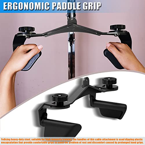 Image of Adjustable Lat Pull down Bar, Cable Machine Attachments for Gym, Home Gym Fitness T-bar Row Pulldown Attachments, Lat Pull Down Machine Wide Grip Neutral Grip Handle