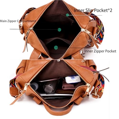 Image of Women's Fashion Backpack Purse for Women Leather Multipurpose Design Ladies Shoulder Bag Travel bag Satchel Handbags