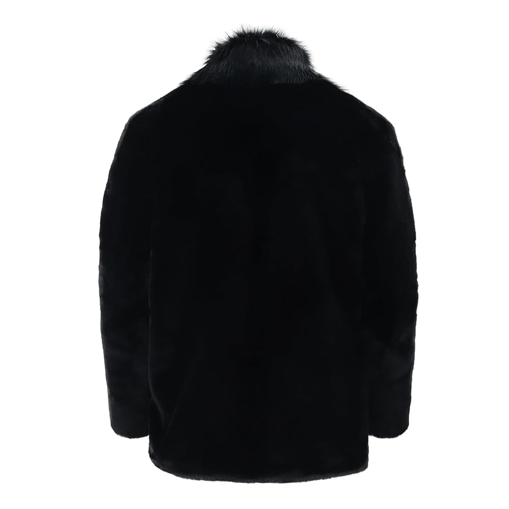 Amazon.com: Men's Faux Fur Coat Jacket Mid Winter Warm
