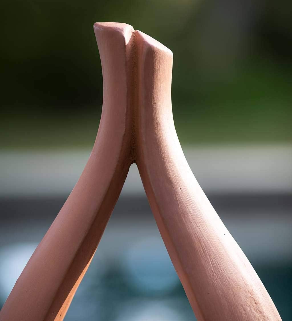 Vivaterra Indoor/Outdoor Zen Clay Modern Sculpture, 12”L x 6”W x 22”H, Outdoor Art for The Garden, Yard Sculpture,Outdoor Terracotta Zen Art for a Meditation Garden