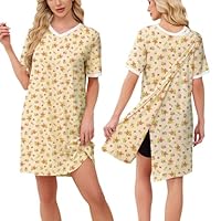 Chunoy Vestido de hospital aberto nas costas para mulheres pós-cirurgia no ombro após o manguito rotador roupas adaptáveis rasgadas, Floral 1, GG