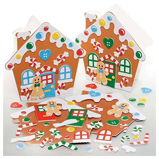 Baker Ross FE939 Cartes de Vœux Enfants motif Maison en Pain d’Épice - Lot de 6, Carte de Vœux, Noel Enfant, Loisirs Creatifs pour les Enfants